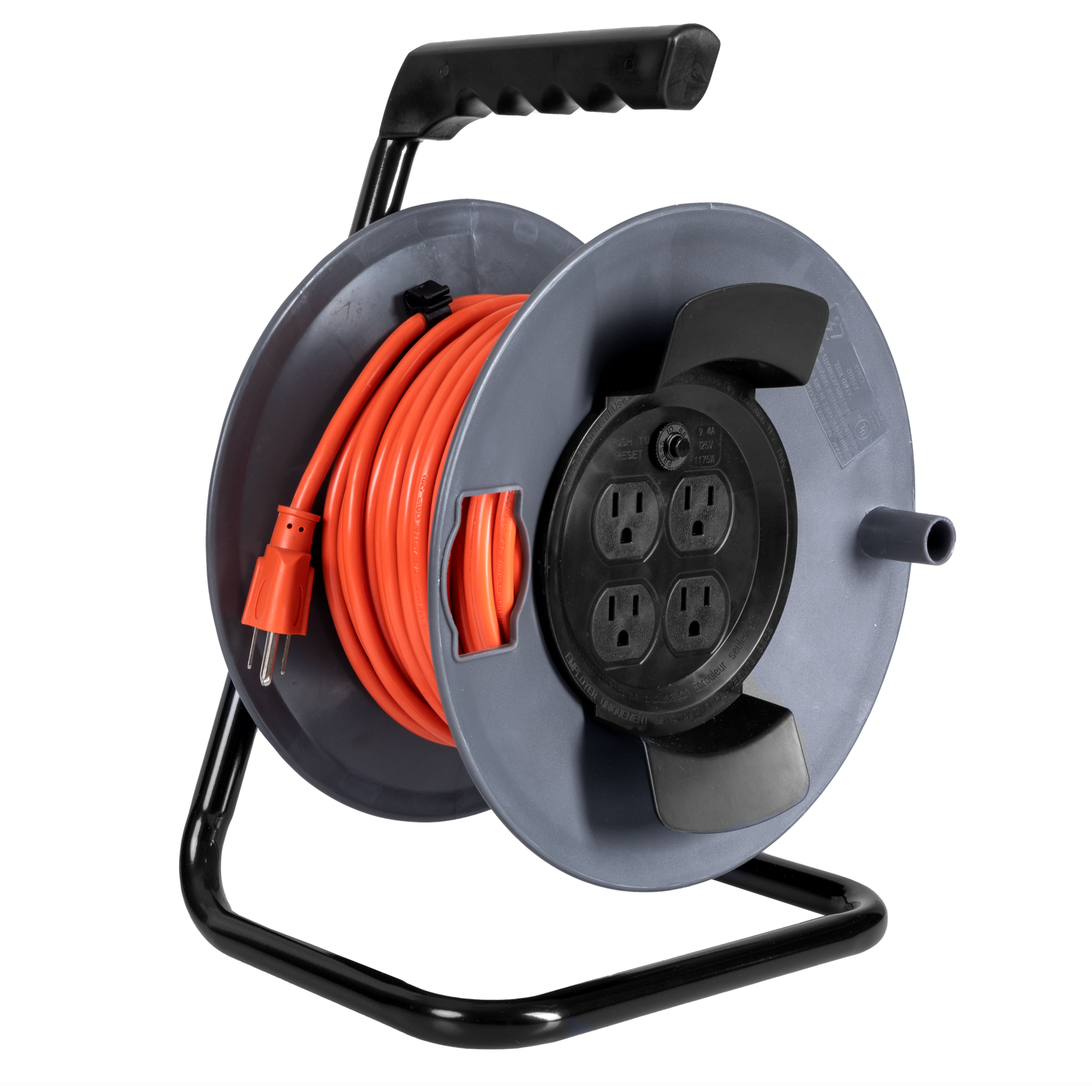  IRON FORGE CABLE Extension Cord Storage Reel with Metal Stand,  Black - Portable Cable Reel, Holds Up to 100 Ft of Electrical Cord, Hose,  or Rope : Tools & Home Improvement