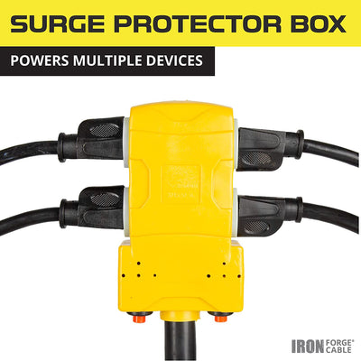 30 Amp to 20 Amp RV Electrical Adapter Power Cord Surge Protection Box, 1.5 Ft