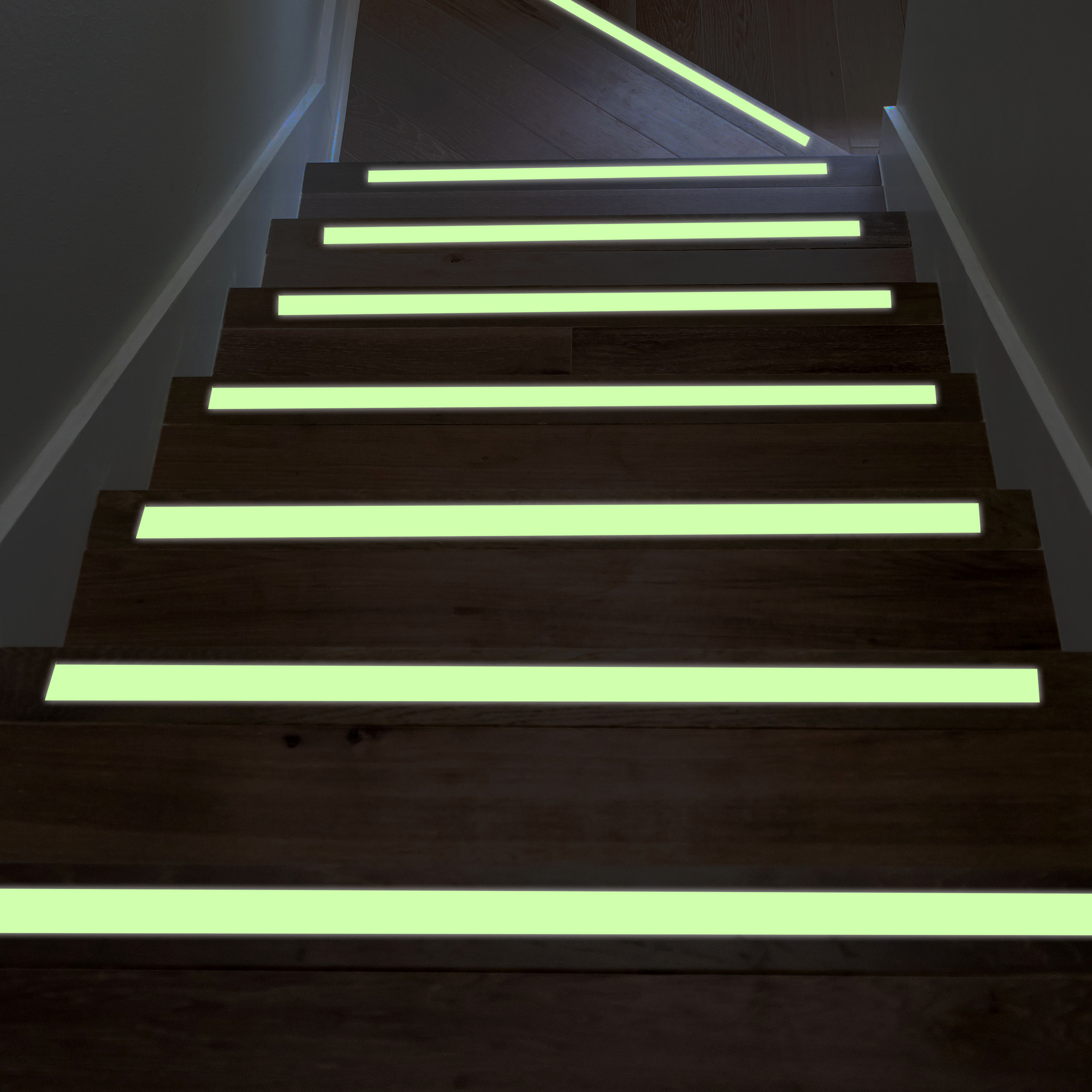 glow tape on stairs