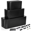 Cable Management Box, 3 Pack - Black Cord Organizer - Hider for Wires