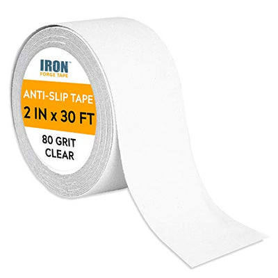 Clear Anti Slip Tape - 2 inch x 30 Foot, 80 Grit Non Slip Grip Tape
