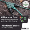 2 Pack of 50 Ft Outdoor Extension Cords with Power Block - 16/3 Durable Green Cable with 3 Prong Grounded Plug for Safety