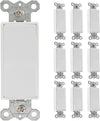 Rocker Light Switch, 10 Pack - 3 Way Decorator Paddle Switch, Three Wire, Residential Grade, 15 Amp, 120/277V, UL Listed