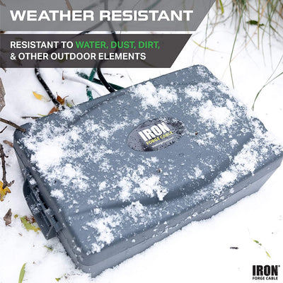 Weatherproof Extension Cord Connection Box - Waterproof Outdoor Cover for Electrical Connections, Gray