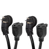 2 Pack of 10 Ft Indoor Extension Cords with 45¬¨¬®‚Äö√†√ª Angled Flat Plug - 16/3 SJTW Durable Black Electrical Cable