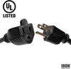 2 Pack of 3 Ft Black Extension Cords - 16/3 SJTW Durable Electrical Cable Set