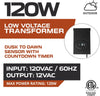 120 Watt Low Voltage Transformer for Landscape Lights - 120V AC to 12V AC Outdoor Lighting Transformer with Dusk to Dawn Sensor & Countdown Timer