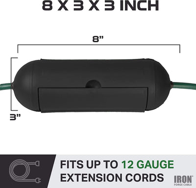Outdoor Extension Cord Cover 3 Pack - Black Waterproof Plug Connector Safety Seal for Outside