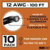 12 Gauge Primary Wire - 10 Roll Assortment Pack - 100 Ft of Copper Clad Aluminum Wire per Roll