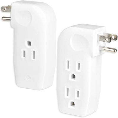 Wall Outlet Extender Plug, 2 Pack - White Multi Plug Outlet Splitter Wall Tap Electrical Adapter
