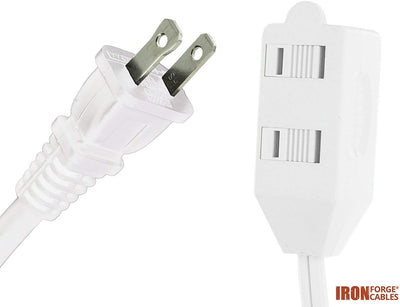 15 Ft Extension Cord with Foot Switch and 3 Electrical Power Outlet - 16/2 Durable White Foot Tap Extension Cord