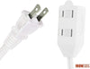 2 Pack of 15 Ft Extension Cord with Foot Switch and 3 Electrical Power Outlet - 16/2 Durable White Foot Tap Extension Cord Pack