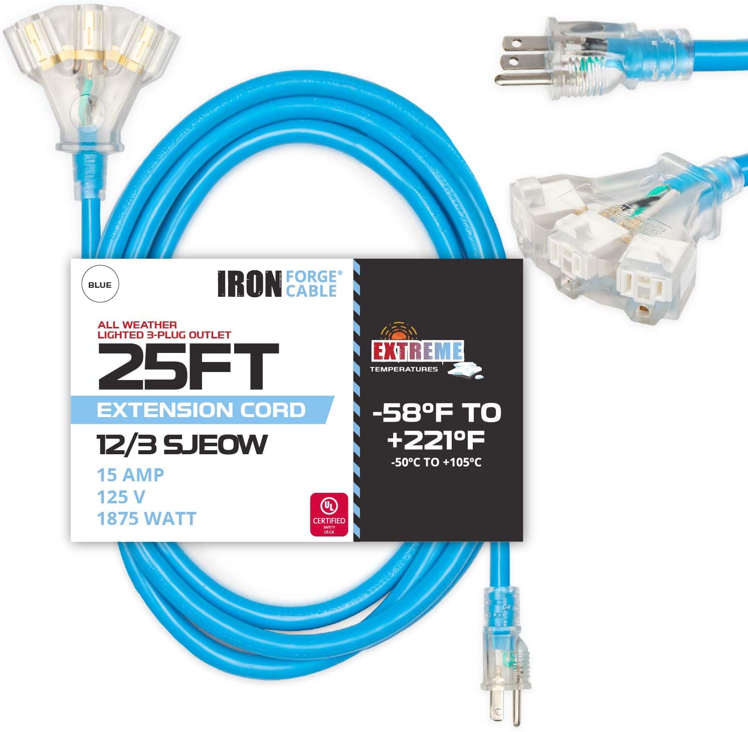 Iron Forge Cable 220/240 Volt Extension Cord, 10 Ft