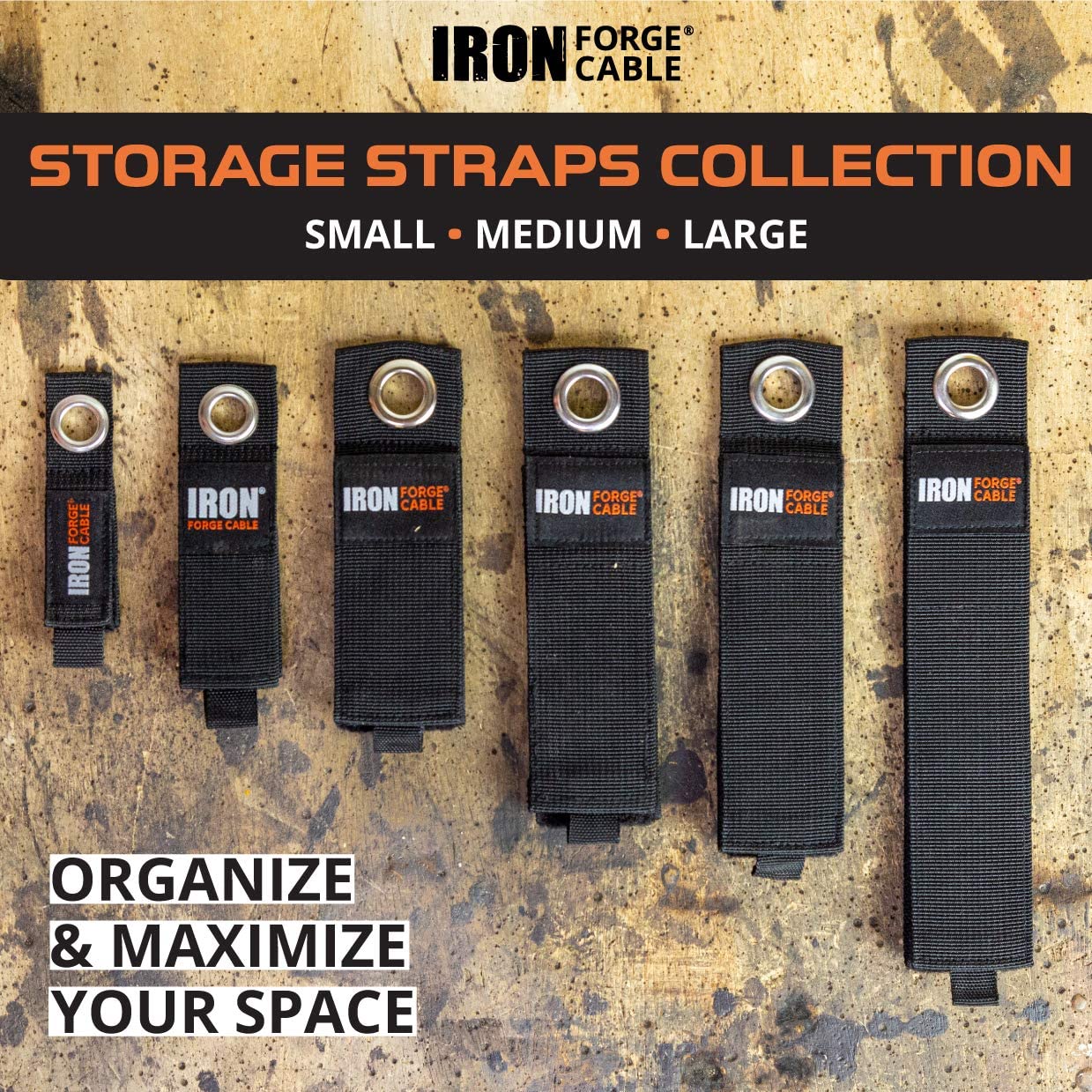Extension Cord Wrap Organizer, 12 Piece Multi-Pack of Storage Straps - - iron  forge tools