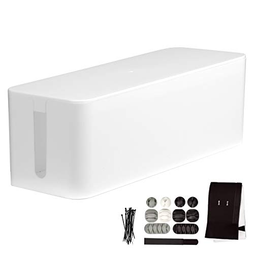 ZBRANDS White Large Cable Management Box with Cooling Window
