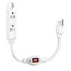1 Ft Extension Cord with Switch On/Off - 16/3 STJW White Cable with 3 Electrical Power Outlets, 13 AMP