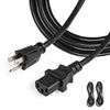 2 Pack of 6 Ft Power Cords for TV Computer or Monitor (NEMA 5-15P to C13) - 18/3 Replacement Audio & Video Power Cable, Black