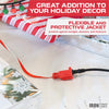 Outdoor Extension Cord - 16/3 SJTW Durable Green Extension Cable with 3 Prong Grounded Plug for Safety - Great for Christmas Lights and Major Appliances (10 Foot Candy Cane)
