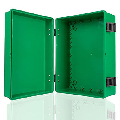 Outdoor Electrical Junction Box - 16 x 12 Inch Green Dustproof Waterproof Cover Hinged Enclosure - GREEN
