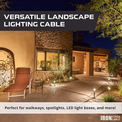 12/2 Low Voltage Landscape Wire - 100ft Outdoor Low-Voltage Cable for Landscape Lighting, Black