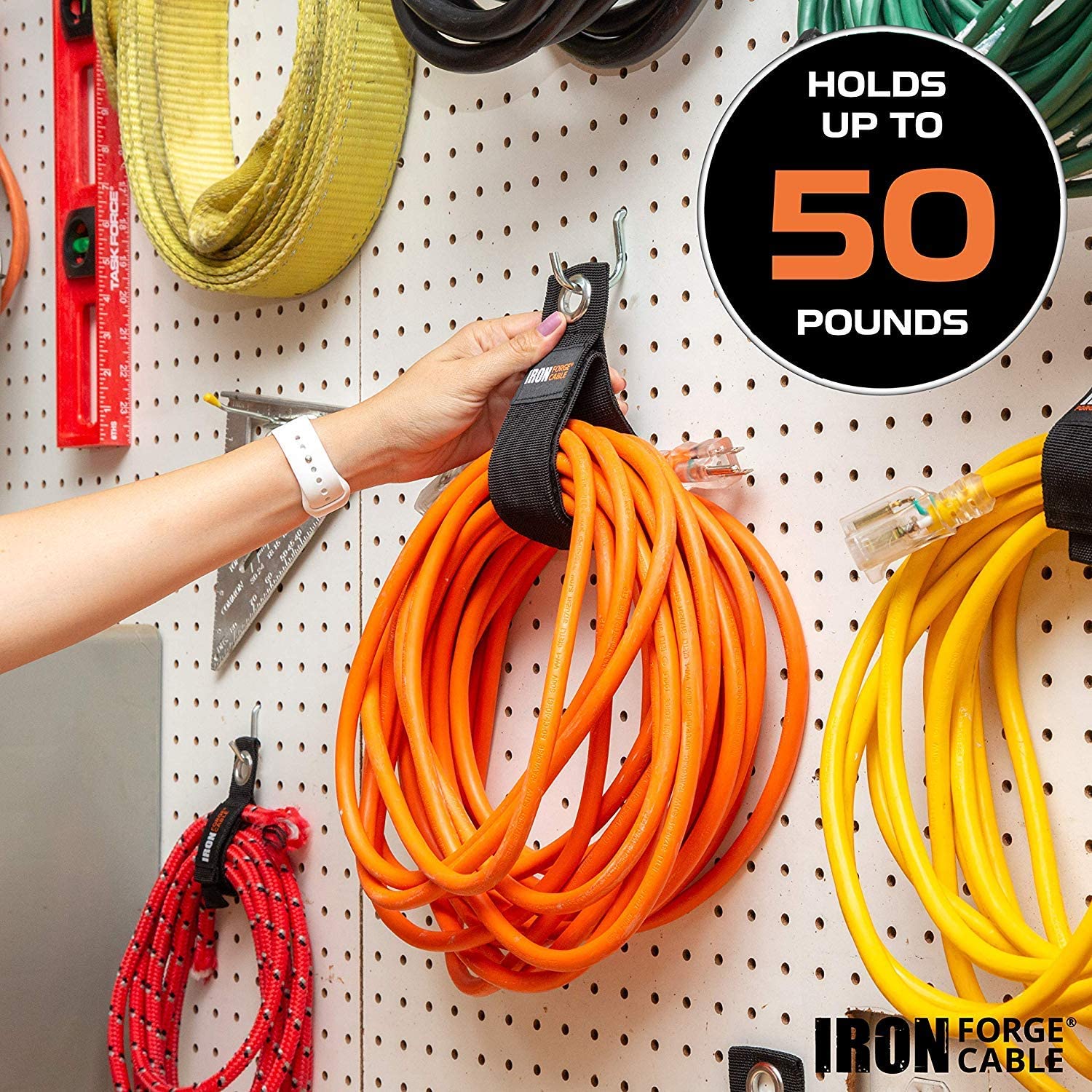 Extension Cord Wrap Organizer, 6 Pack of Storage Straps - Large 13.25 -  iron forge tools