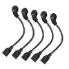5 Pack of 1 Ft Extension Cords with 45¬∞ Angled Flat Plug - 16/3 SJT Low Profile Durable Black Indoor Cable