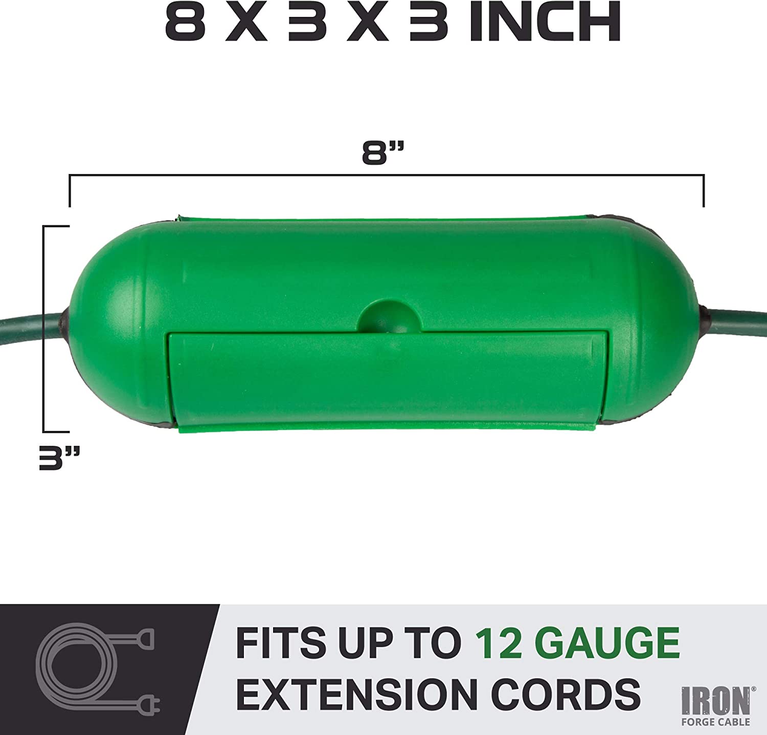 Outdoor Extension Cord Cover 2 Pack - Green Waterproof Plug Connector  Safety Seal for Outside