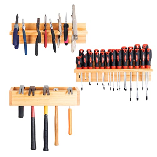 Screwdriver Organizer, Hammer Holder and Pliers Rack - Wall Mount Workshop Hand Tool Organizers and Storage