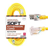 50 Ft Yellow Extension Cord - 16/3 SJTW Lighted Outdoor High Visibility Electrical Cable with 3 Prong Grounded Plug for Safety