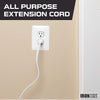 3 Ft White Extension Cord 2 Pack - 16/2 Durable Electrical Cable