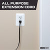10 Ft Black Extension Cord 2 Pack - 16/2 Durable Electrical Cable