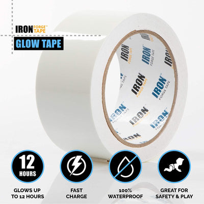 Glow Tape - .5 Inch x 30ft Vinyl Adhesive Blue Glow-in-The-Dark Tape Roll - Lasts Up to 12 Hours