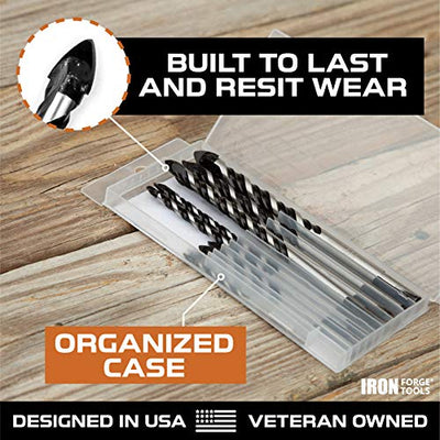Masonry Drill Bit Set of 10 for Concrete, Ceramic Tile, Brick, Glass, Plastic, Wood & More - Chrome Plated with Carbide Tips