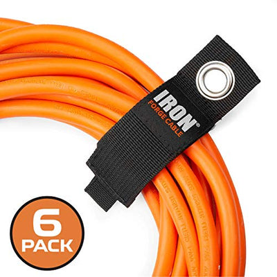 Extension Cord Wrap Organizer, 6 Pack of Storage Straps - Medium 10.25 Inch Hook and Loop Hanger Wraps for Power Cables, Hoses, Ropes, and More