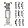 Toggle Light Switch, 10 Pack - 3 Way, Residential Grade, 15 Amp, 120/277V, UL Listed