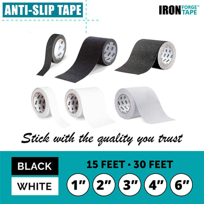 Black Anti Slip Tape - 4 Inch x 30 Foot, 80 Grit Non Slip Grip Tape