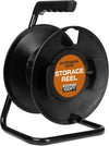 Iron Forge Extension Cord Storage Reel-Metal Stand, Black - Portable Cable Reel
