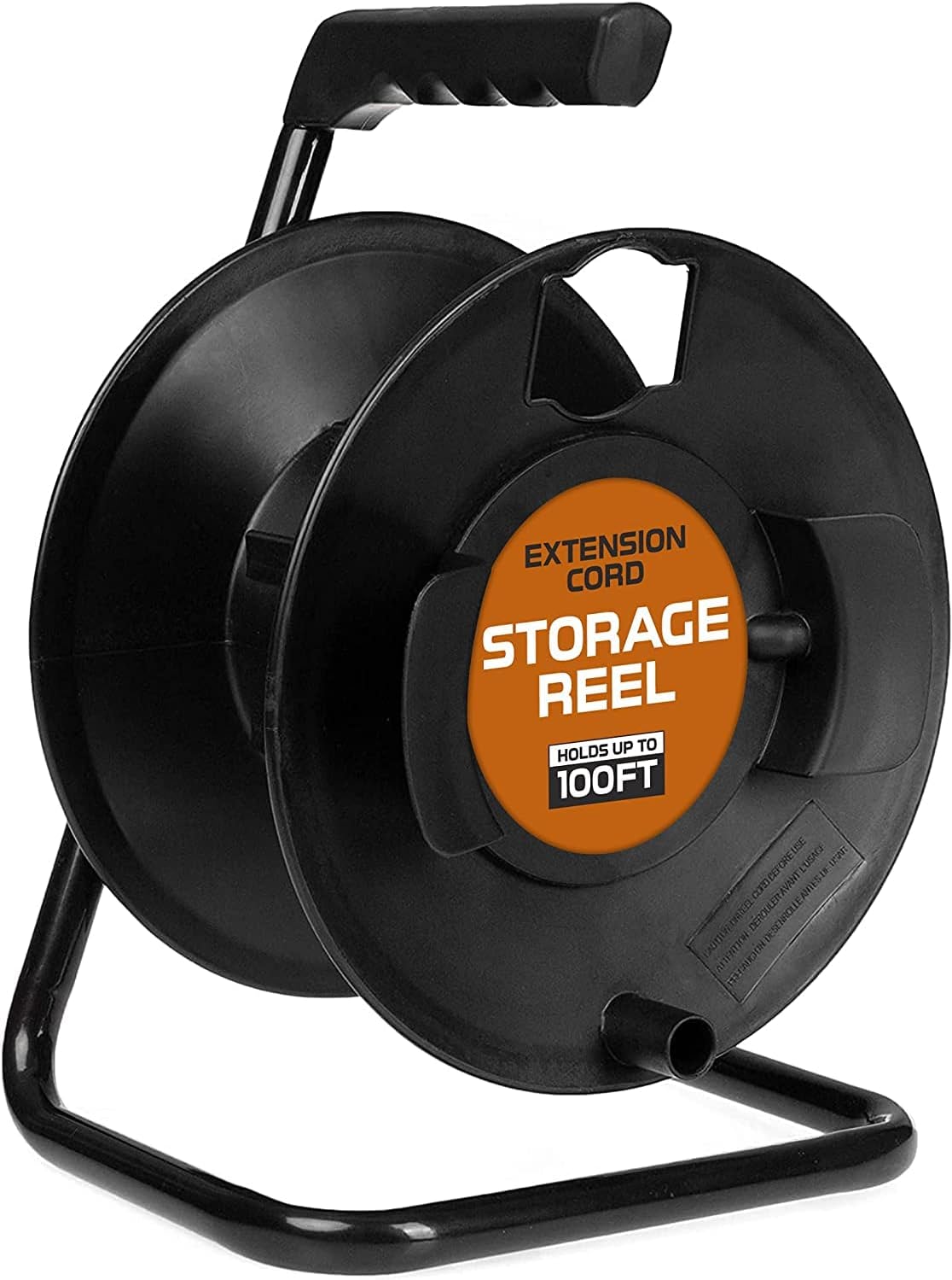 Iron Forge Extension Cord Storage Reel-Metal Stand, Black