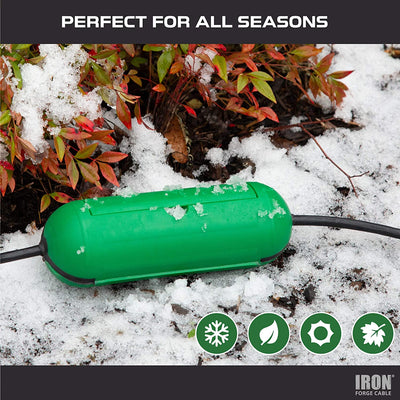 Outdoor Extension Cord Cover 2 Pack - Green Waterproof Plug Connector Safety Seal for Outside