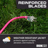 15 Ft Outdoor Extension Cord - 16/3 SJTW Durable Pink Cable with 3 Prong Grounded Plug for Safety