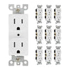 Duplex Receptacle Outlet, 10 Pack - Tamper Resistant 3 Prong Electrical Wall Outlets - 15 Amp, 125 Volt, 3 Wire, Self-Grounding, UL Listed