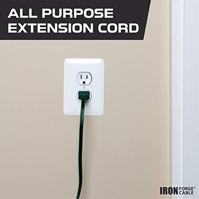 10 Ft Green Extension Cord 2 Pack - 16/2 Durable Electrical Cable with 3 Power Outlets