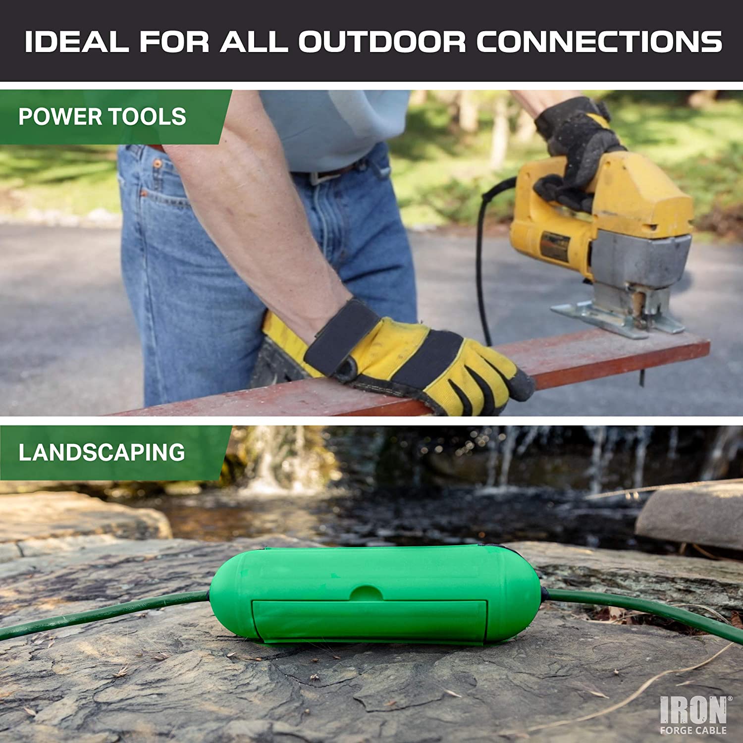 Outdoor Extension Cord Cover - Black/green Weather Resistant Plug Connector  Safety Seal For Outside - Temu