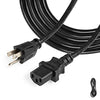 10 Ft Power Cord for TV Computer or Monitor (NEMA 5-15P to C13) - 18/3 Replacement Audio & Video Power Cable, Black