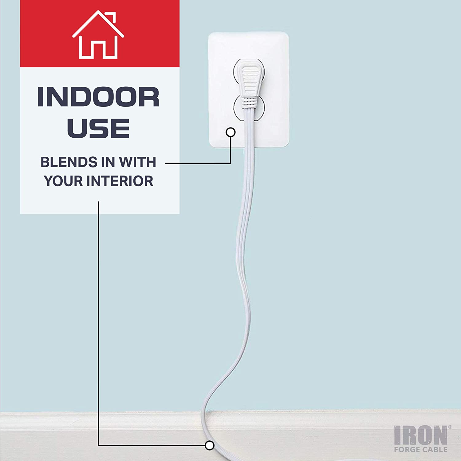 6 Ft Extension Cord with 3 Electrical Power Outlet - 16/3 Durable