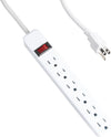 6 Outlet Surge Protector Power Strip - 14/3 SJT White Surge Suppressor with 15 Foot Long Extension Cord, 15A/1875W, ETL Listed