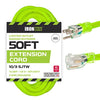 50 Foot Outdoor Extension Cord - 10/3 SJTW Neon Green High Visibility 10 Gauge Extension Cable with 3 Prong Grounded Plug for Safety