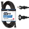 Iron Forge 50 Ft Water Resistant 16/2 Outdoor Extension Cord - SJTW Black Long Cable with 2 Prong Polarized Plug 16 AWG 13 Amps