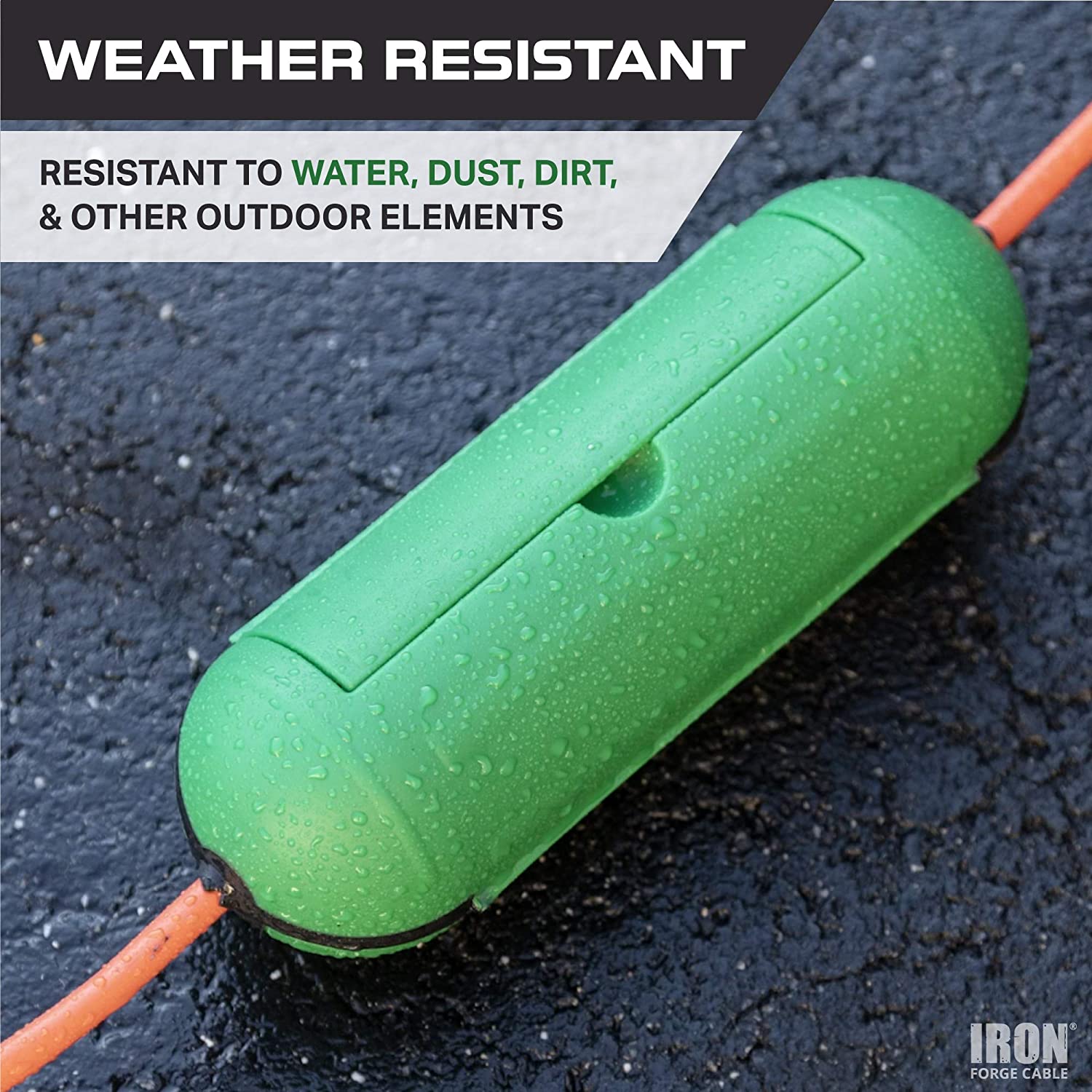 Outdoor Extension Cord Cover 3 Pack - Green Waterproof Plug Connector -  iron forge tools